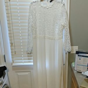 Eloquii White Lace / Crochet Floor Length Dress